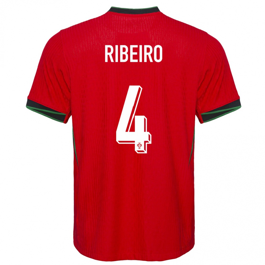 Niño Fútbol Camiseta Portugal Ricardo Ribeiro #4 Rojo 1ª Equipación 24-26 Perú