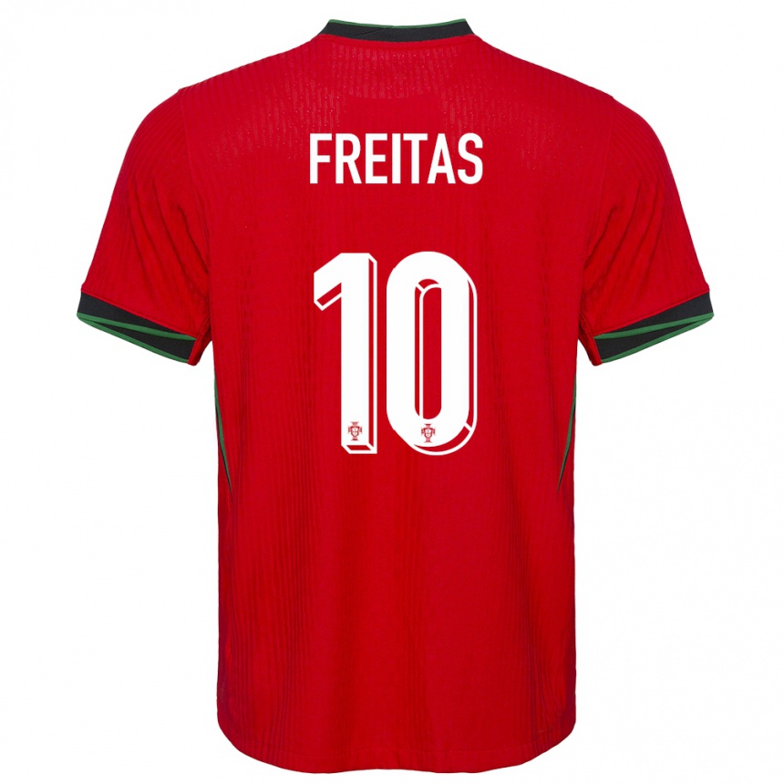 Niño Fútbol Camiseta Portugal Tiago Freitas #10 Rojo 1ª Equipación 24-26 Perú