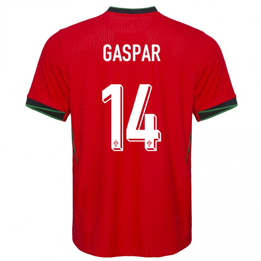 Niño Fútbol Camiseta Portugal Guilherme Gaspar #14 Rojo 1ª Equipación 24-26 Perú