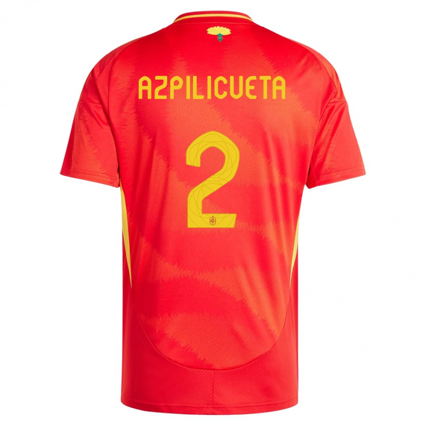 Niño Fútbol Camiseta España Cesar Azpilicueta #2 Rojo 1ª Equipación 24-26 Perú