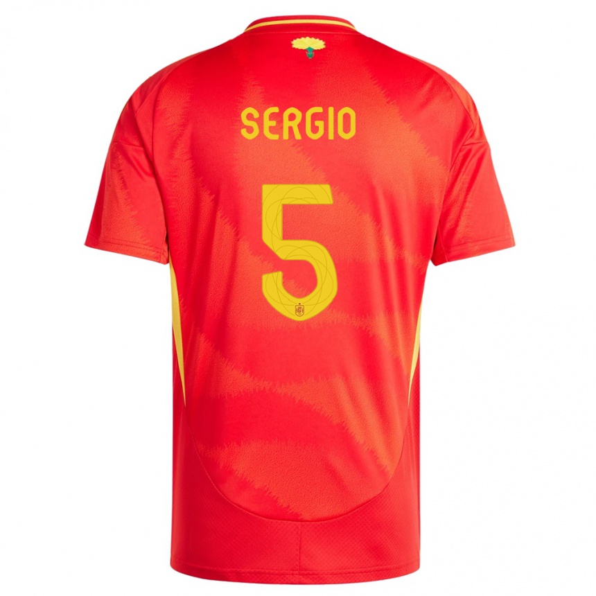 Niño Fútbol Camiseta España Sergio Busquets #5 Rojo 1ª Equipación 24-26 Perú