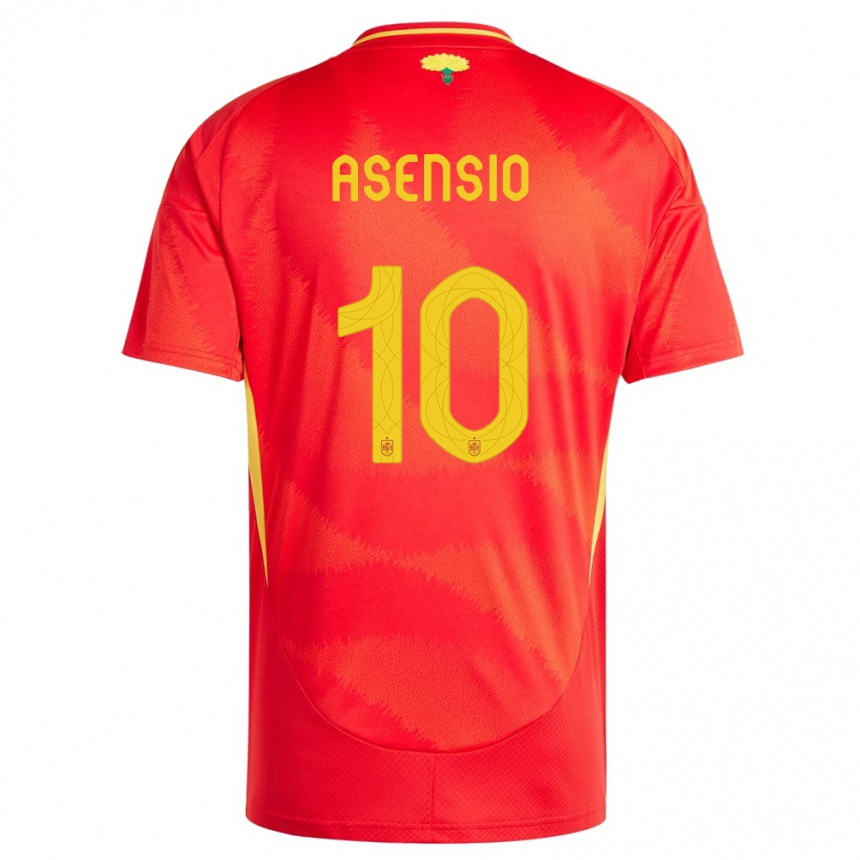 Niño Fútbol Camiseta España Marco Asensio #10 Rojo 1ª Equipación 24-26 Perú