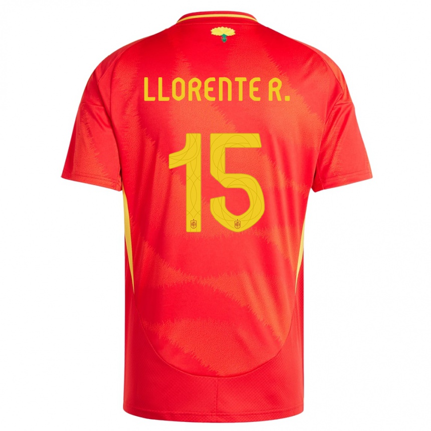 Niño Fútbol Camiseta España Diego Llorente #15 Rojo 1ª Equipación 24-26 Perú