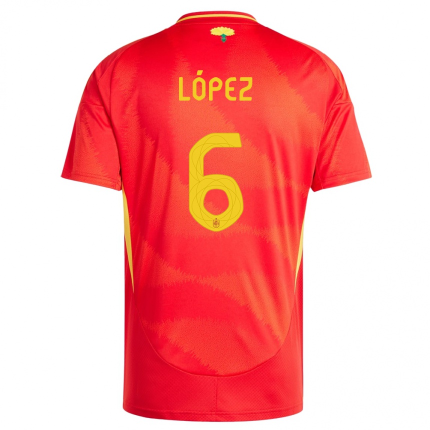 Niño Fútbol Camiseta España Maitane Lopez #6 Rojo 1ª Equipación 24-26 Perú