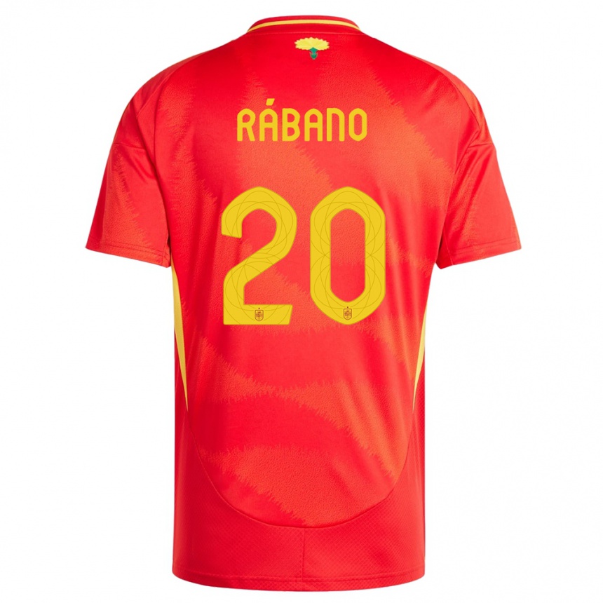 Niño Fútbol Camiseta España Nuria Rabano #20 Rojo 1ª Equipación 24-26 Perú