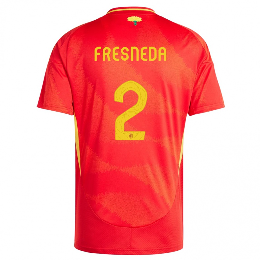 Niño Fútbol Camiseta España Ivan Fresneda #2 Rojo 1ª Equipación 24-26 Perú