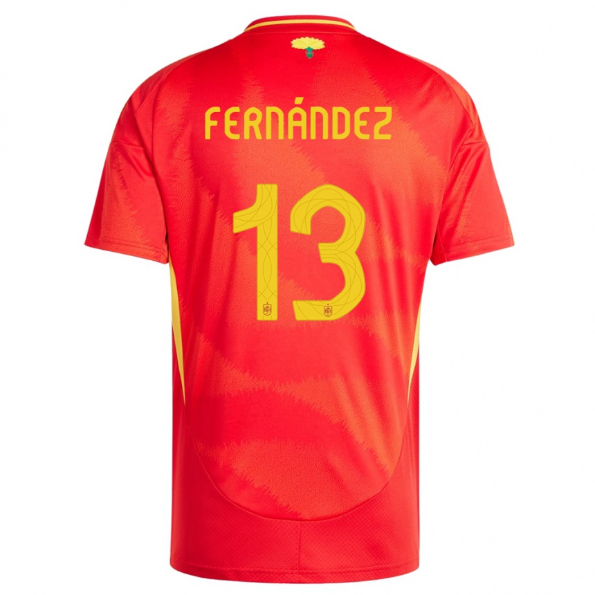 Niño Fútbol Camiseta España Cesar Fernandez #13 Rojo 1ª Equipación 24-26 Perú