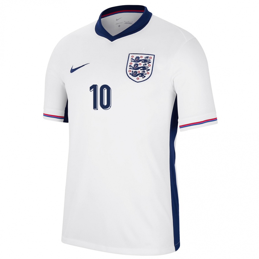 Niño Fútbol Camiseta Inglaterra Raheem Sterling #10 Blanco 1ª Equipación 24-26 Perú