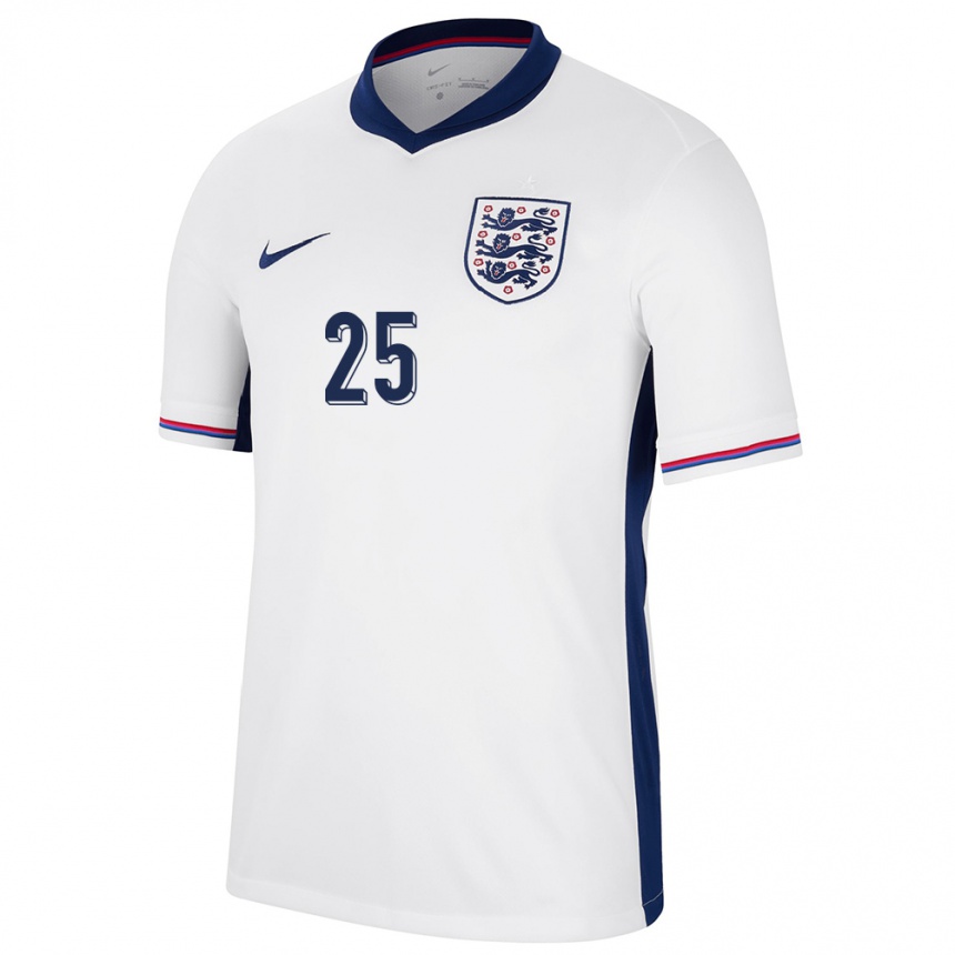 Niño Fútbol Camiseta Inglaterra Adam Wharton #25 Blanco 1ª Equipación 24-26 Perú