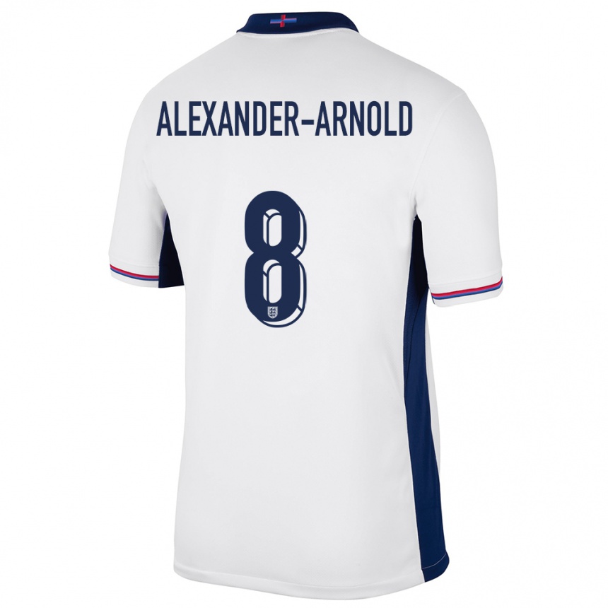 Niño Fútbol Camiseta Inglaterra Trent Alexander-Arnold #8 Blanco 1ª Equipación 24-26 Perú