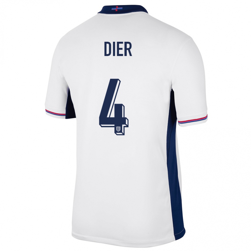 Niño Fútbol Camiseta Inglaterra Eric Dier #4 Blanco 1ª Equipación 24-26 Perú