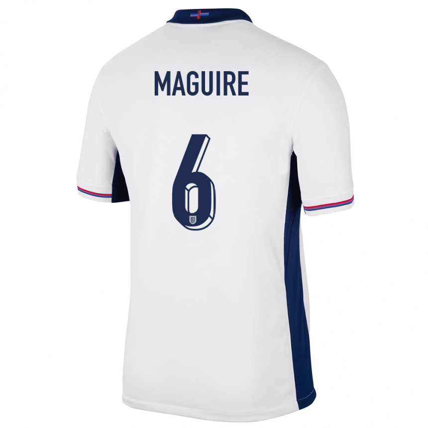 Niño Fútbol Camiseta Inglaterra Harry Maguire #6 Blanco 1ª Equipación 24-26 Perú