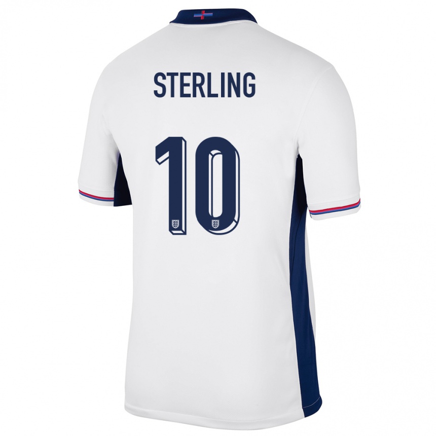 Niño Fútbol Camiseta Inglaterra Raheem Sterling #10 Blanco 1ª Equipación 24-26 Perú