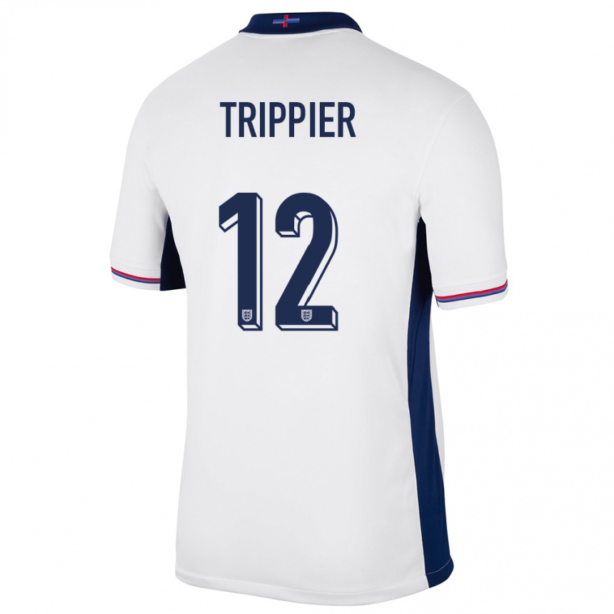 Niño Fútbol Camiseta Inglaterra Kieran Trippier #12 Blanco 1ª Equipación 24-26 Perú