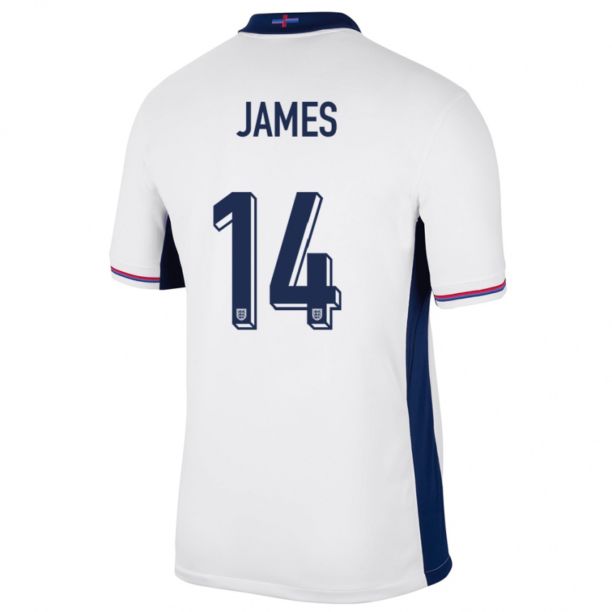 Niño Fútbol Camiseta Inglaterra Reece James #14 Blanco 1ª Equipación 24-26 Perú