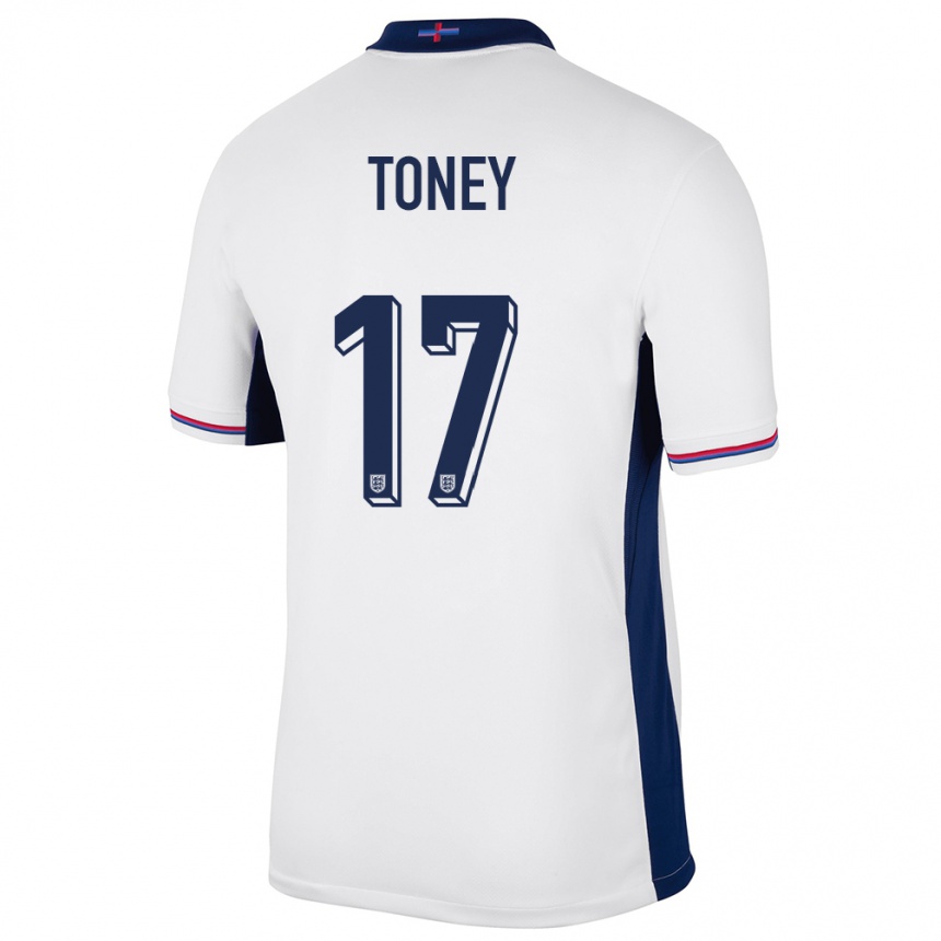 Niño Fútbol Camiseta Inglaterra Ivan Toney #17 Blanco 1ª Equipación 24-26 Perú