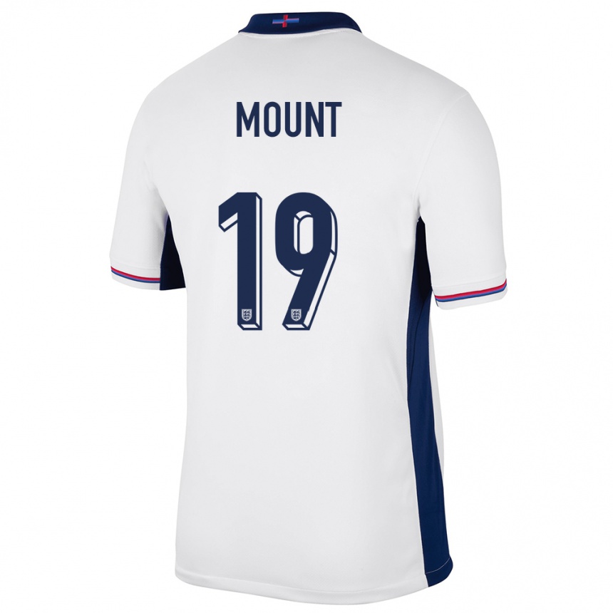 Niño Fútbol Camiseta Inglaterra Mason Mount #19 Blanco 1ª Equipación 24-26 Perú