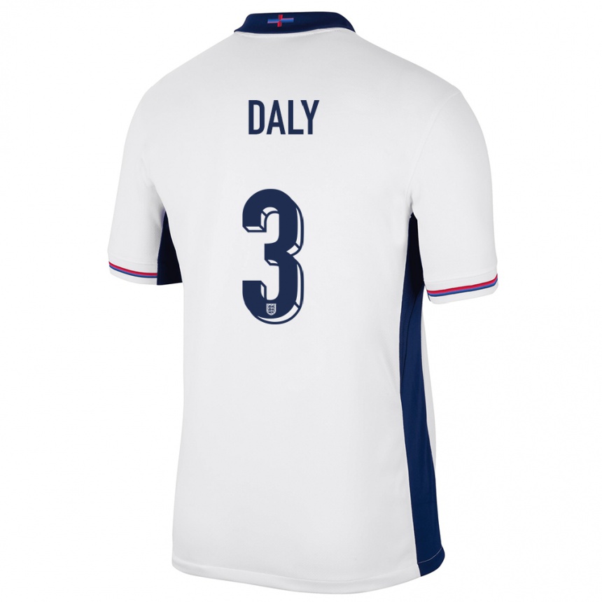 Niño Fútbol Camiseta Inglaterra Rachel Daly #3 Blanco 1ª Equipación 24-26 Perú