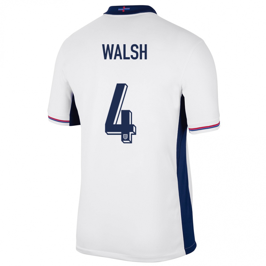 Niño Fútbol Camiseta Inglaterra Keira Walsh #4 Blanco 1ª Equipación 24-26 Perú