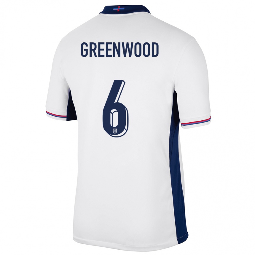 Niño Fútbol Camiseta Inglaterra Alex Greenwood #6 Blanco 1ª Equipación 24-26 Perú