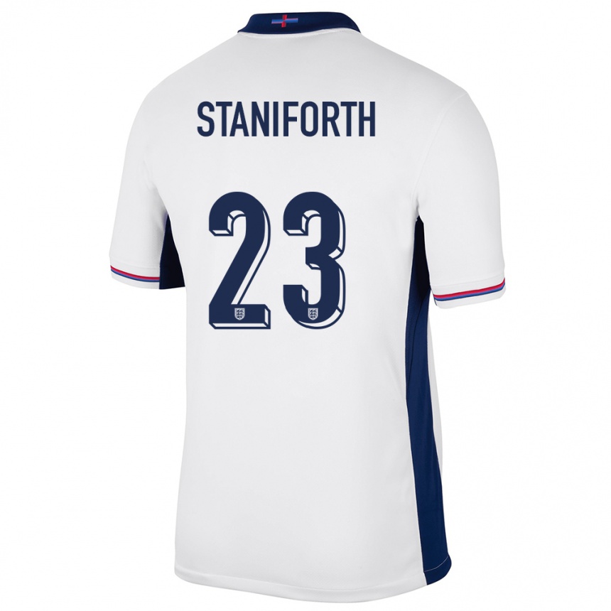 Niño Fútbol Camiseta Inglaterra Lucy Staniforth #23 Blanco 1ª Equipación 24-26 Perú