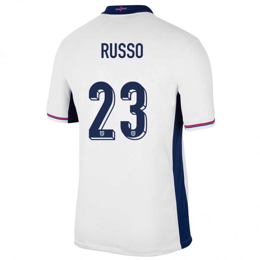 Niño Fútbol Camiseta Inglaterra Alessia Russo #23 Blanco 1ª Equipación 24-26 Perú