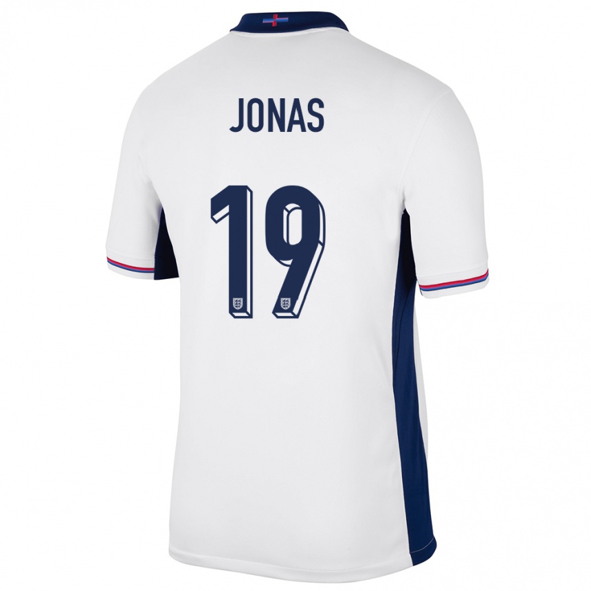 Niño Fútbol Camiseta Inglaterra Lee Jonas #19 Blanco 1ª Equipación 24-26 Perú