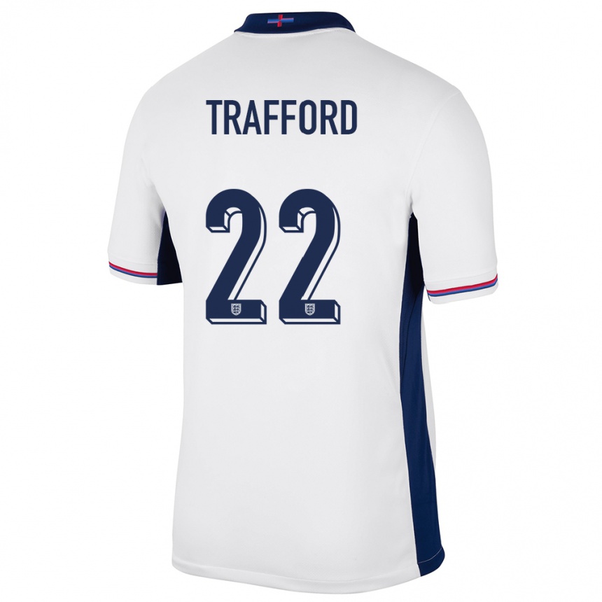 Niño Fútbol Camiseta Inglaterra James Trafford #22 Blanco 1ª Equipación 24-26 Perú