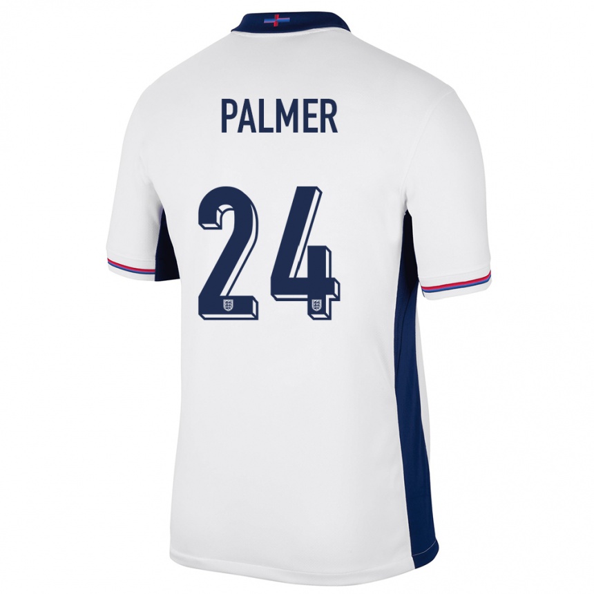 Niño Fútbol Camiseta Inglaterra Cole Palmer #24 Blanco 1ª Equipación 24-26 Perú