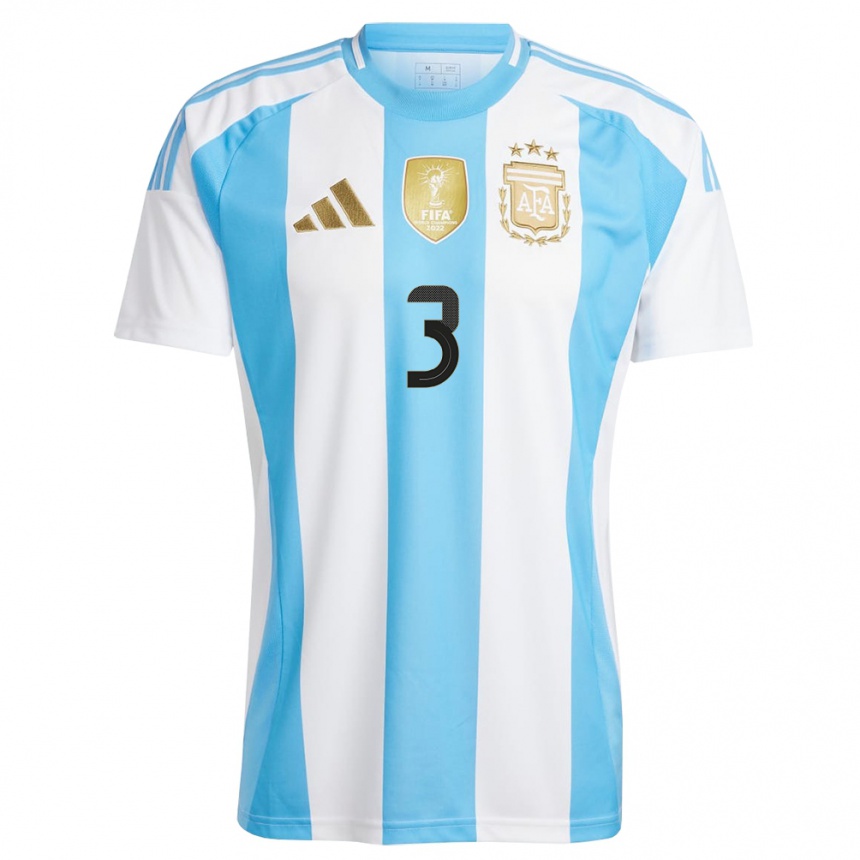 Niño Fútbol Camiseta Argentina Claudio Bravo #3 Blanco Azul 1ª Equipación 24-26 Perú