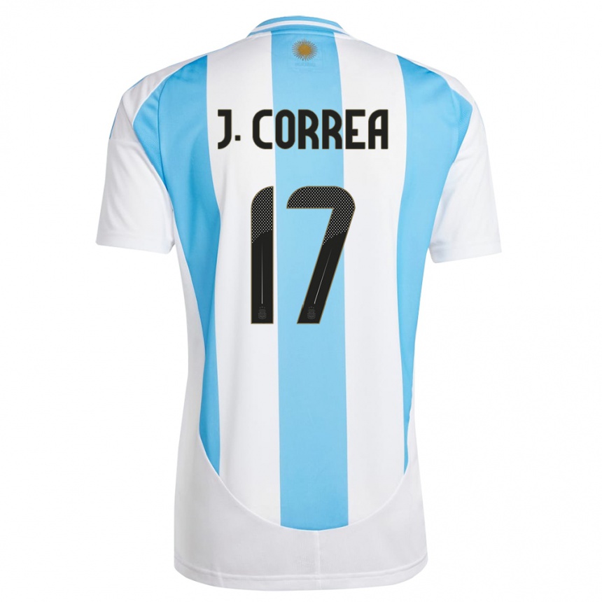 Niño Fútbol Camiseta Argentina Joaquin Correa #17 Blanco Azul 1ª Equipación 24-26 Perú