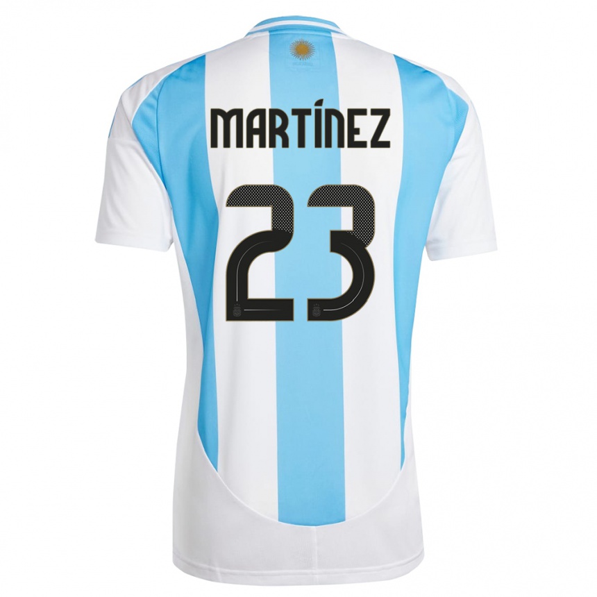 Niño Fútbol Camiseta Argentina Emiliano Martinez #23 Blanco Azul 1ª Equipación 24-26 Perú