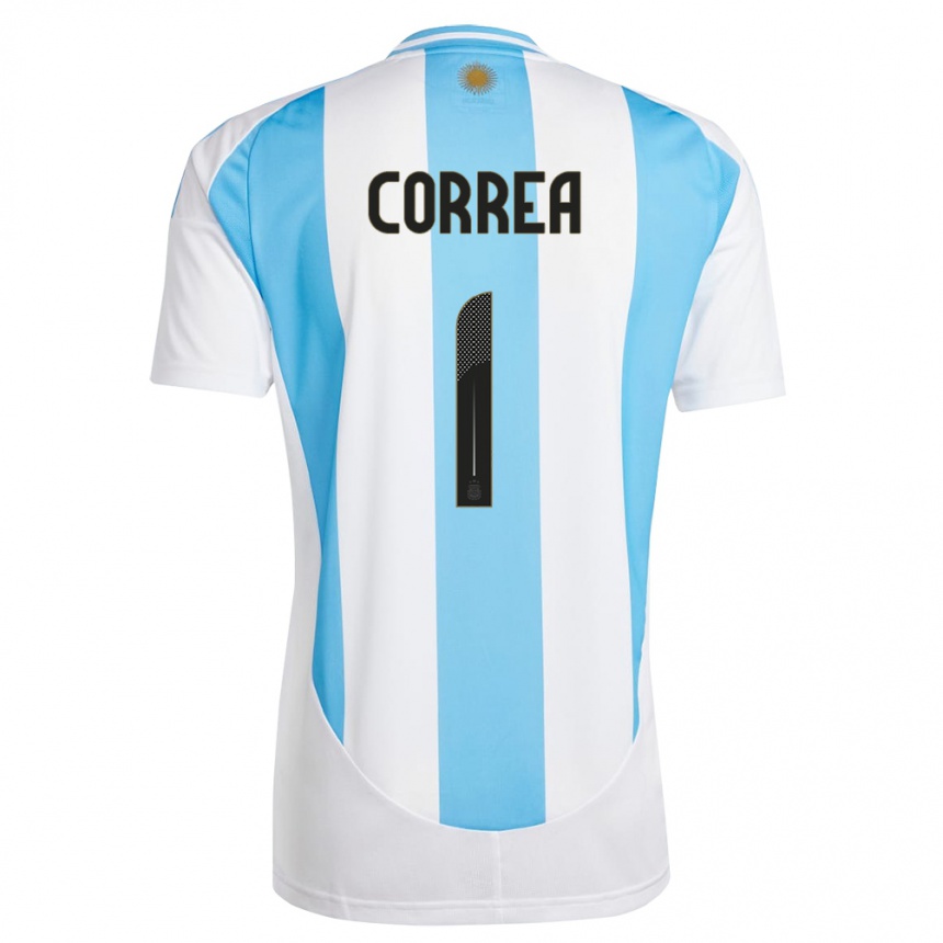 Niño Fútbol Camiseta Argentina Vanina Correa #1 Blanco Azul 1ª Equipación 24-26 Perú