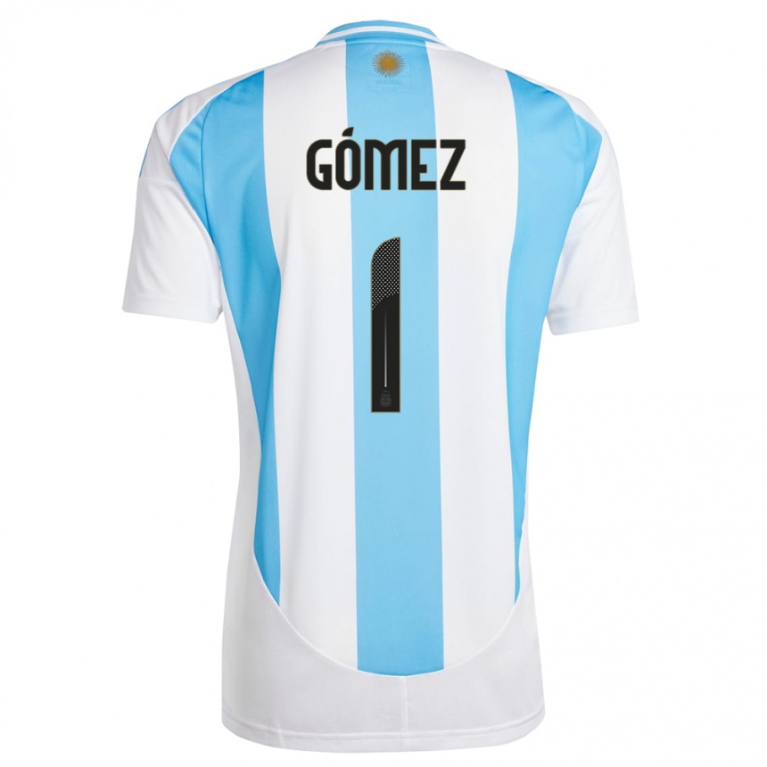 Niño Fútbol Camiseta Argentina Francisco Gomez #1 Blanco Azul 1ª Equipación 24-26 Perú