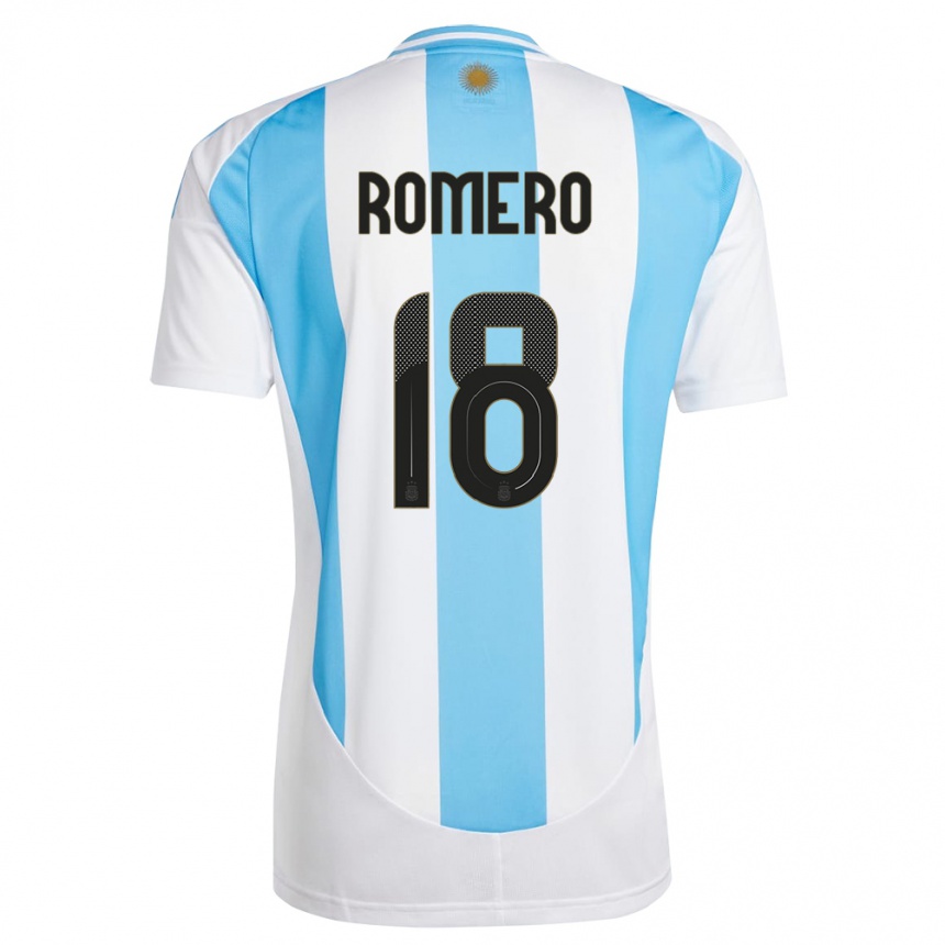 Niño Fútbol Camiseta Argentina Luka Romero #18 Blanco Azul 1ª Equipación 24-26 Perú