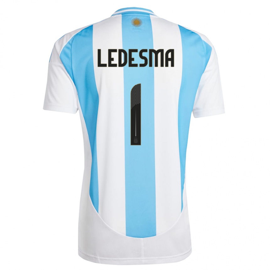 Niño Fútbol Camiseta Argentina Jeremias Ledesma #1 Blanco Azul 1ª Equipación 24-26 Perú