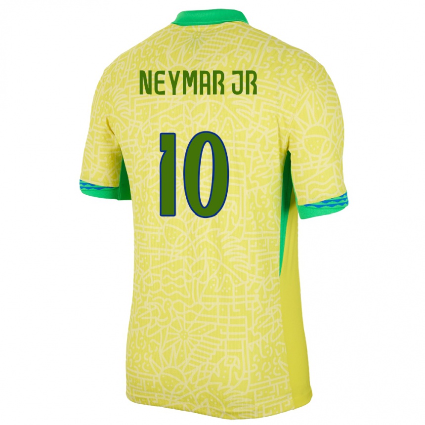 Niño Fútbol Camiseta Brasil Neymar #10 Amarillo 1ª Equipación 24-26 Perú