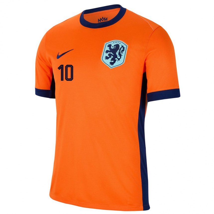 Niño Fútbol Camiseta Países Bajos Gabriel Misehouy #10 Naranja 1ª Equipación 24-26 Perú