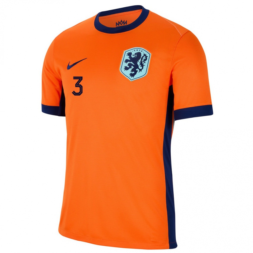 Niño Fútbol Camiseta Países Bajos Wouter Goes #3 Naranja 1ª Equipación 24-26 Perú