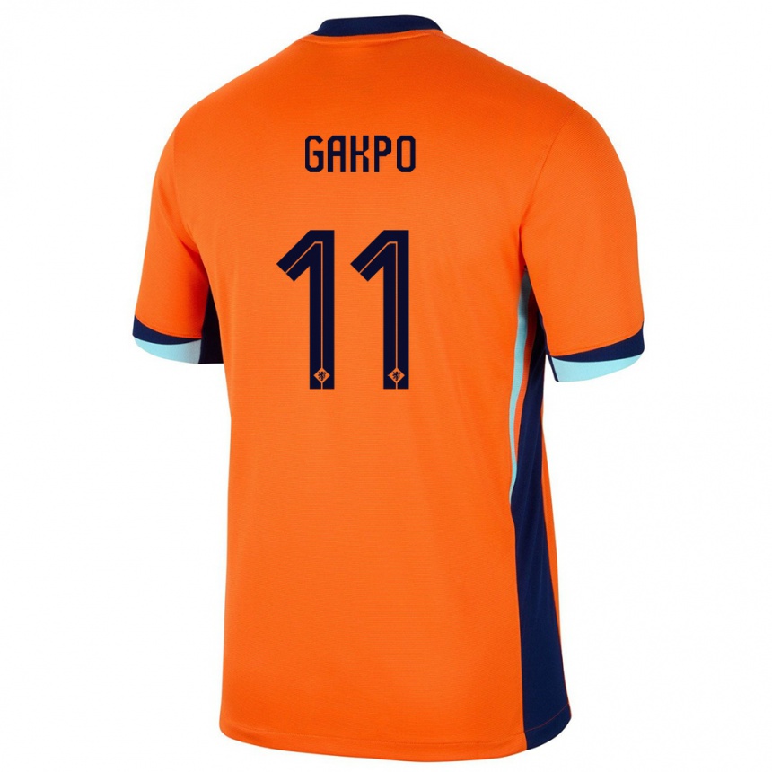 Niño Fútbol Camiseta Países Bajos Cody Gakpo #11 Naranja 1ª Equipación 24-26 Perú