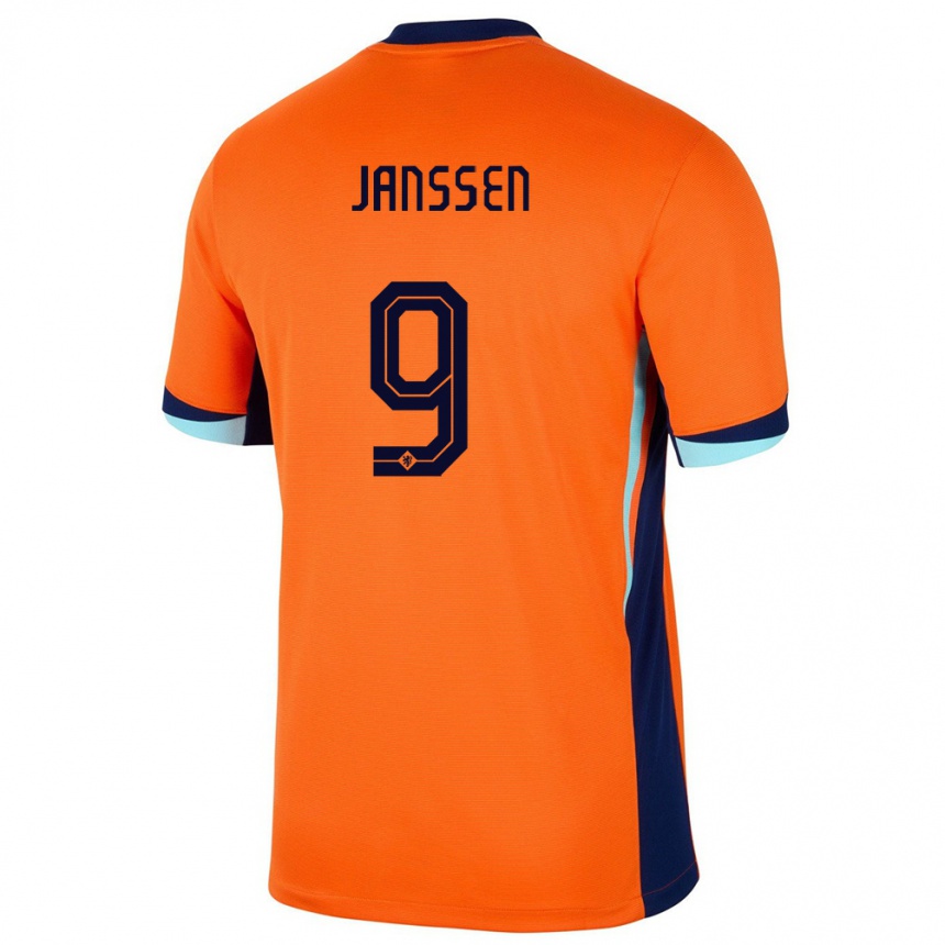 Niño Fútbol Camiseta Países Bajos Vincent Janssen #9 Naranja 1ª Equipación 24-26 Perú