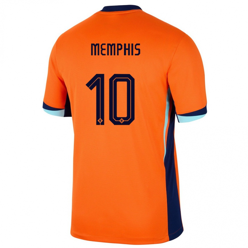 Niño Fútbol Camiseta Países Bajos Memphis Depay #10 Naranja 1ª Equipación 24-26 Perú