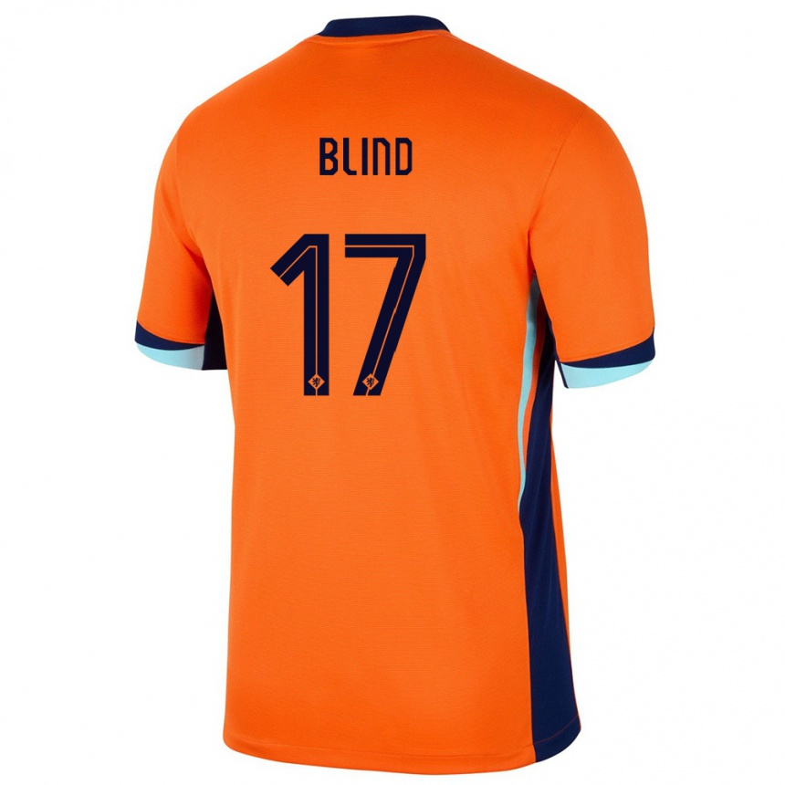 Niño Fútbol Camiseta Países Bajos Daley Blind #17 Naranja 1ª Equipación 24-26 Perú