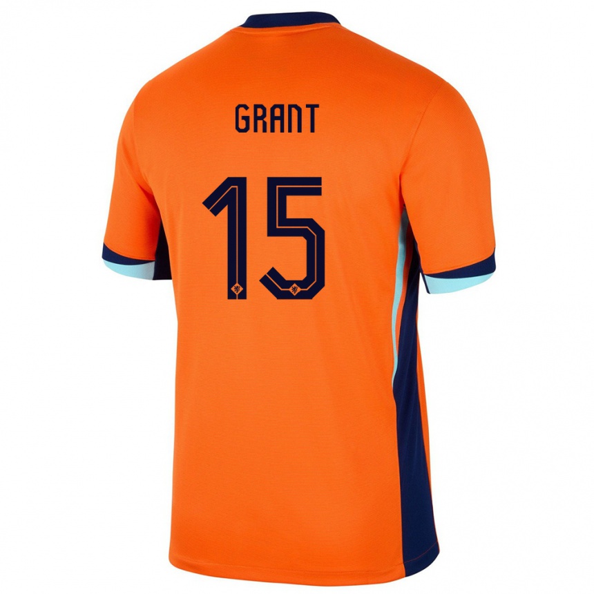 Niño Fútbol Camiseta Países Bajos Chasity Grant #15 Naranja 1ª Equipación 24-26 Perú