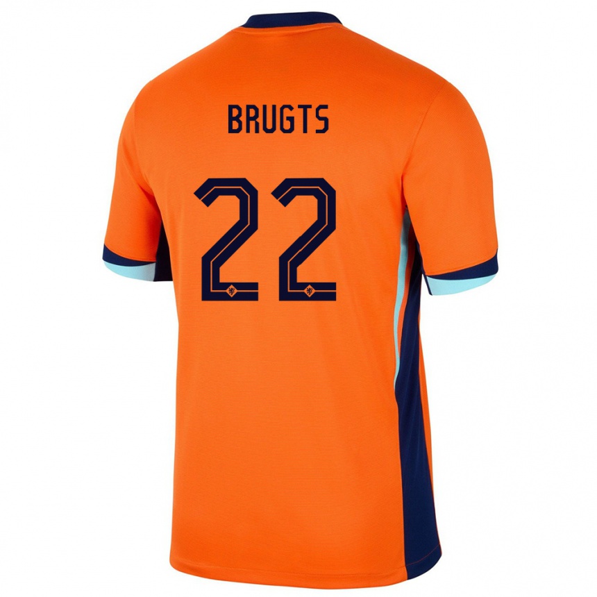 Niño Fútbol Camiseta Países Bajos Esmee Brugts #22 Naranja 1ª Equipación 24-26 Perú