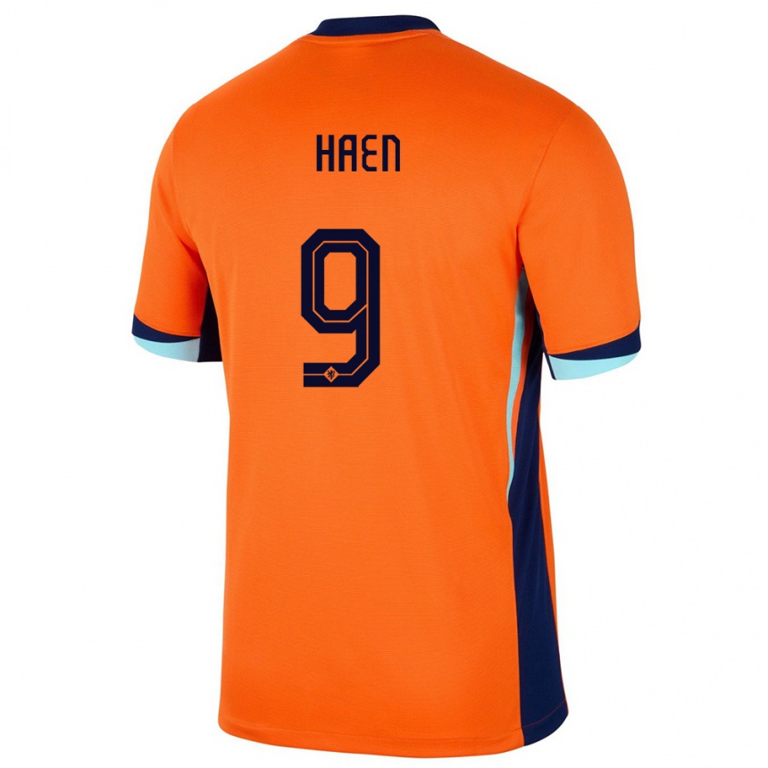 Niño Fútbol Camiseta Países Bajos Devin Haen #9 Naranja 1ª Equipación 24-26 Perú