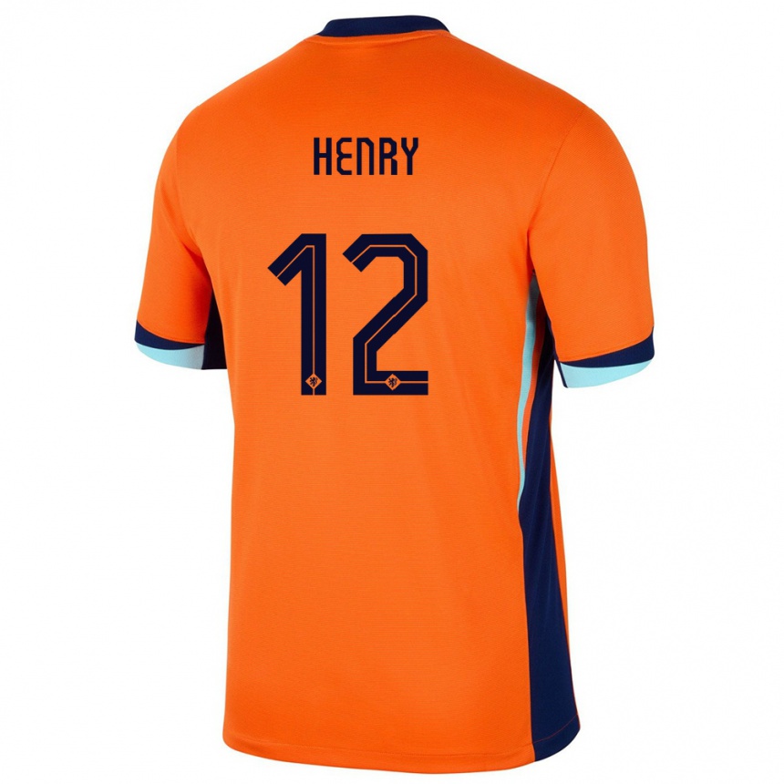 Niño Fútbol Camiseta Países Bajos Alvaro Henry #12 Naranja 1ª Equipación 24-26 Perú