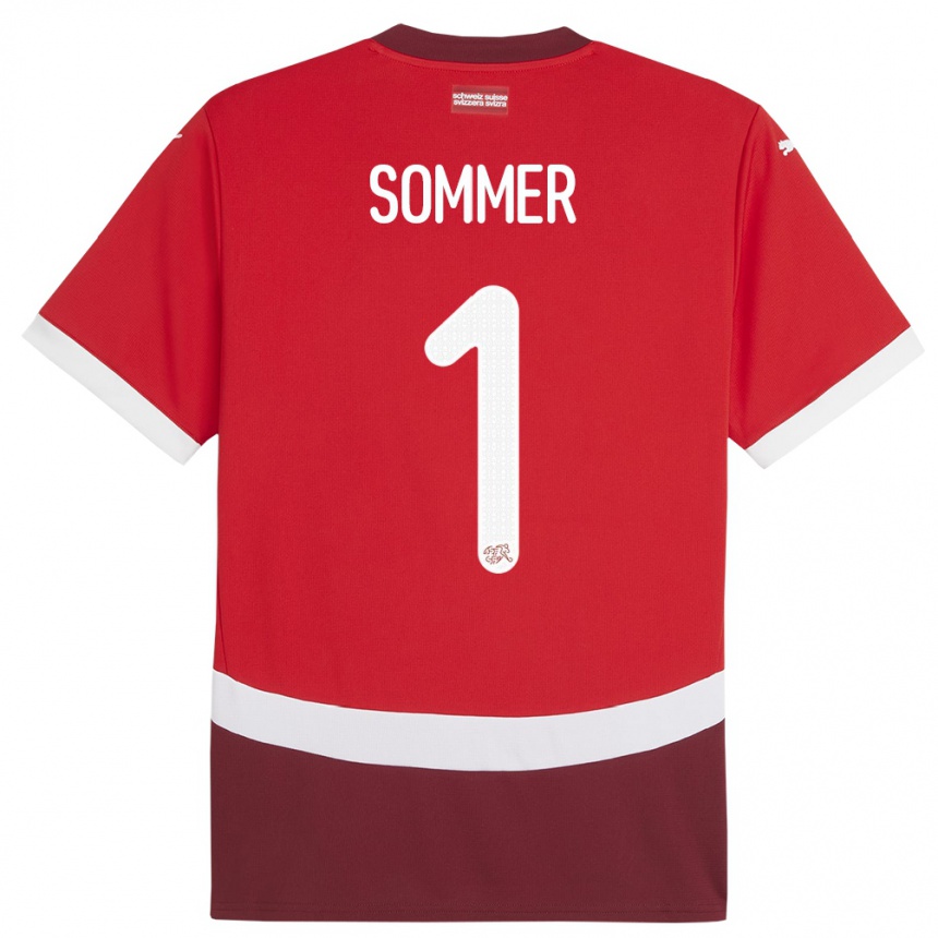 Niño Fútbol Camiseta Suiza Yann Sommer #1 Rojo 1ª Equipación 24-26 Perú