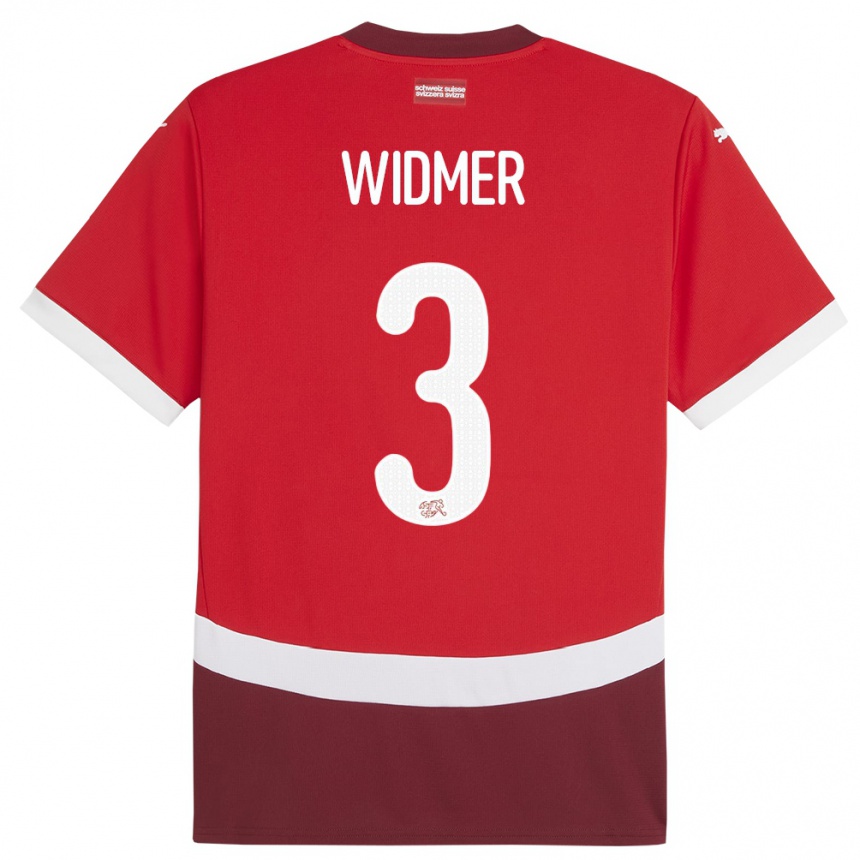 Niño Fútbol Camiseta Suiza Silvan Widmer #3 Rojo 1ª Equipación 24-26 Perú