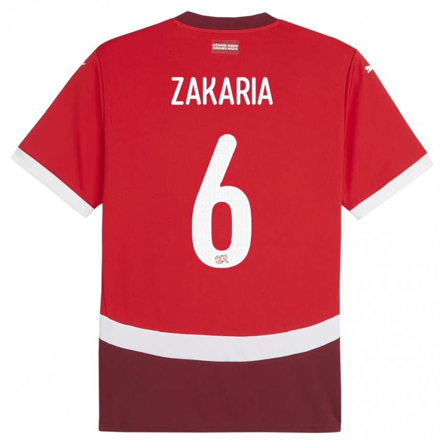 Niño Fútbol Camiseta Suiza Denis Zakaria #6 Rojo 1ª Equipación 24-26 Perú